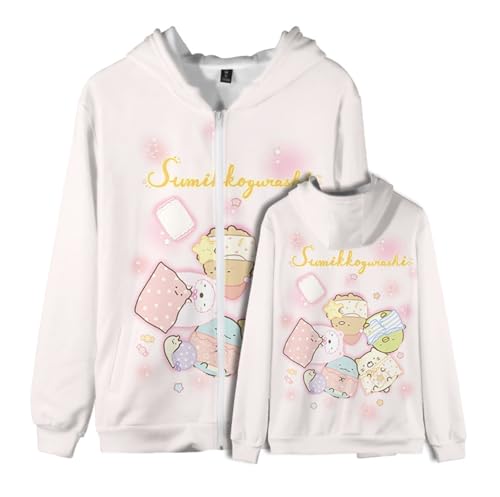 Kawaii Cartoon Zip Up Hoodie Women's Full Zip Hooded Sweatshirt Girls Long Sleeve Pullover Sweaters - Main Image