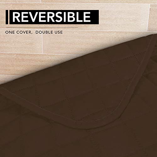 Image of Easy-Going Microfiber Sofa Slipcover L Shape Sectional Couch Cover 42X68 Inches Rectangular Chaise Lounge Cover Reversible Furniture Protector For Pets Kids Children Dog Cat(Coffee /Coffee)