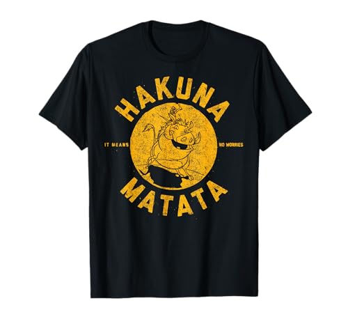 T-shirt Lion King Hakuna Matata distressed graphic tee Disney vintage homme femme