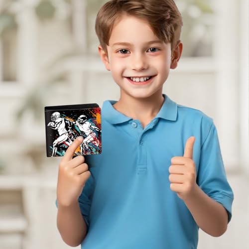 Image of Boys Wallet for Kids, Teen Boy Athletes Wallets 9-12 8-10 8-12, Cool Novelty Leather Bifold Rfid Blocking Purse Coin Pocket Zipper Id Window for Children Men Male Youth Guys Birthday Gifts