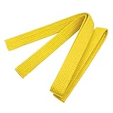 TopTie Karate Taekwondo Belt, Martial Arts Double Wrap Solid Rank Belt-Yellow-Size 2