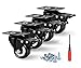 Moogiitools 2" Swivel Rubber Caster wheels with Safety Dual Locking Heavy Duty 600lbs Set of 4 with Brake