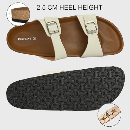 Image of Centrino Women's Berkin-Style Slip-On Sandals | Open Toe Design | Soft PU Footbed | Lightweight & Comfortable | Arch Support | On-Grip Sole | Casual Outdoor Wear (9223)