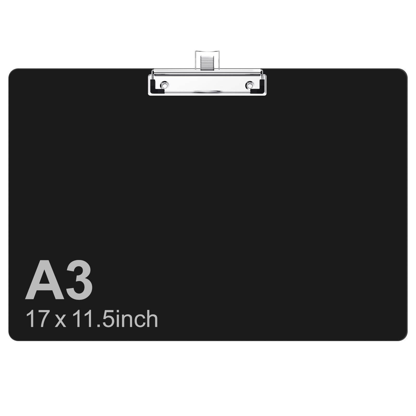 Zoenley 11x17 Tabloid Size Clipboard with Pen Holder, Black Large Horizontal Clip Board for Teachers, Students, Lawyers, Landscape Layout, with Low Profile Black Clip, Office & School Supplies