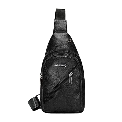 Bolso de pecho de la PU de los hombres estilo al aire libre y bolso de hombro casual Nueva tienda online bolsos, Negro , talla única