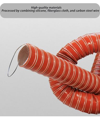 Tubo di scarico in silicone, condotto dell'aria resistente al calore a 300 °C con rinforzo in filo di acciaio per una ventilazione industriale flessibile e rimozione dei fumi ad alta temperatura