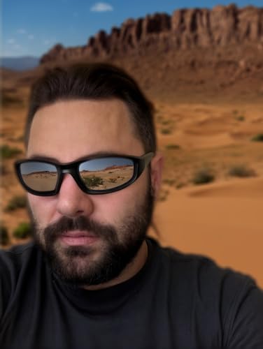 Motorcycle Riding Glasses Padded Frame Lens Block 100% UVB/UVB for Outdoor Activity Sport