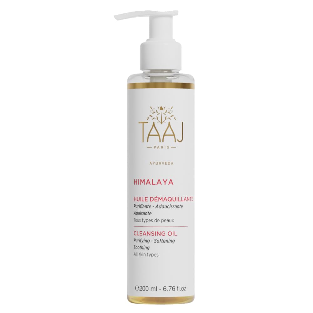TAAJ | Himalaya Cleansing Oil – Gentle & Melting Texture | Deep-Cleansing & Hydrating Skincare | Removes Impurities & Makeup | Soft, Clear & Calm Skin | All Skin | 85% natural & Vegan | 6.8 fl oz