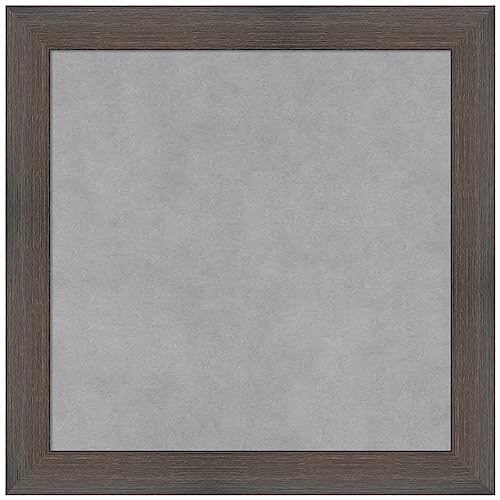 Amanti Art Brown Framed Magnetic Board, 19x19, Country Rustic Office Decor
