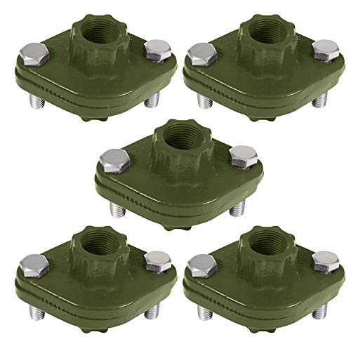 Image of Midline Valve S1426H-5 Green Circulator Flange with Nuts and Bolts for Grundfos Pumps High Grip Ductile Iron 1 in. FIP (5 Pack)