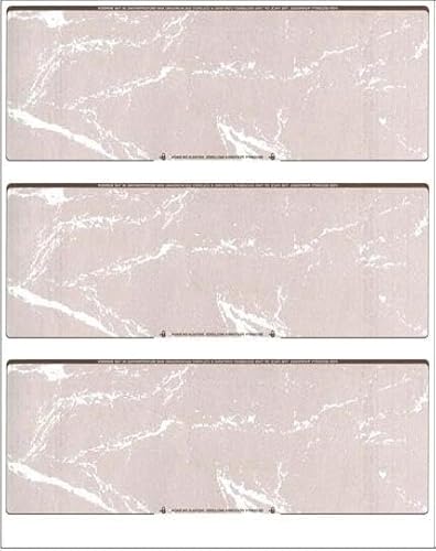 for 100 Blank Check Stock Paper - 3 Per Page Business Computer Check - Brown Marble