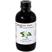 Essential Depot Jasmine Fragrance Oil - Supplied in 4 oz. Amber Glass Bottle with Black Phenolic Cone Lined and Safety Sealed Cap