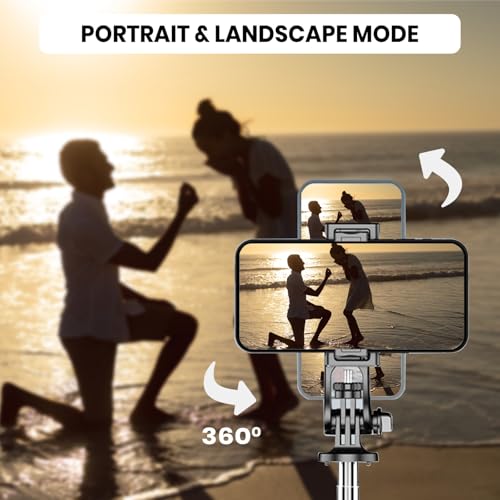 Image of Kratos K10 71 inch Selfie Stick Tripod with 360 Rotation, Rechargeable Remote, Gimbal Handle, Tripod Stand with Ultimate Stability Perfect for Mobile, GoPro,vlogging, Panoramic Shots, Live Streaming