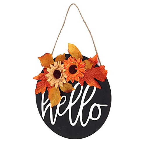 Shanrya Prato de porta de madeira de Ação de Graças, pingente de decoração de casa de madeira álamo,