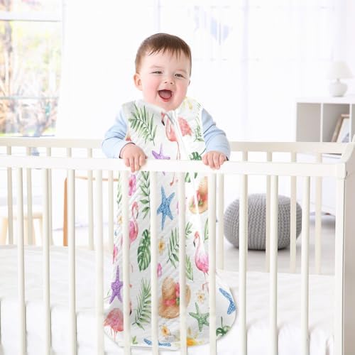 Kigai Flamingo Baby Sleep Sack Wearable Blanket Sleeping Bag 2-Way Zipper Soft Swaddle Transition Sack - 5