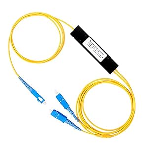 Splitter SC1 Split 2 Fiber Splitter Een Split Twee Pigtail Fiber 1×2 PLC Upc Splitter Met SC/UPC Connector – Zwart 1Pc