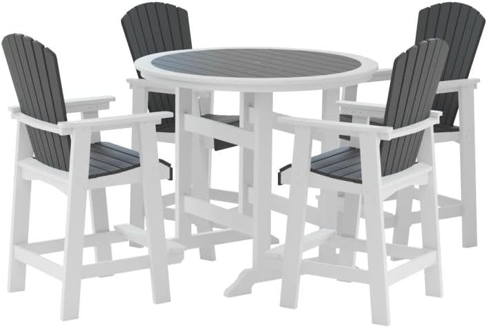 HDPE High Top Outdoor Bar Table and Chair Set for Patio, Balcony, Garden, or Poolside – Weather-Resistant, Low-Maintenance Dining Solution
