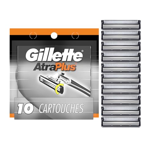 Gillette AltraPlus Mens Razor Blade Refills, 10 Count, Lubra-Soft Strip for Smoothness and Comfort