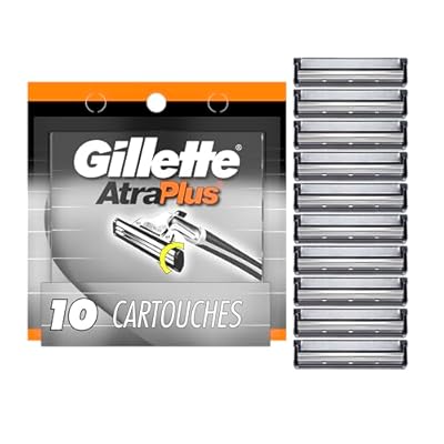 Gillette AltraPlus Mens Razor Blade Refills, 10 Count, Lubra-Soft Strip for Smoothness and Comfort