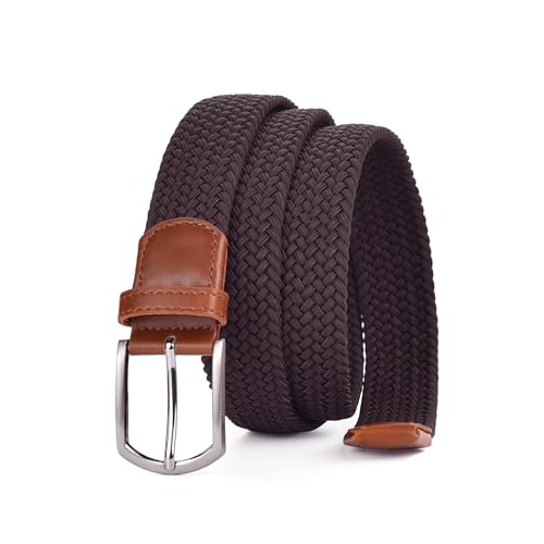 Image of 2pcs Men's Stretch Woven 1.3 inch Wide Elastic Braided Belts