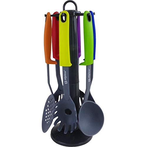 Alpina Kitchen Utensils Stand 7pcs, Nylon, Multi-Coloured,