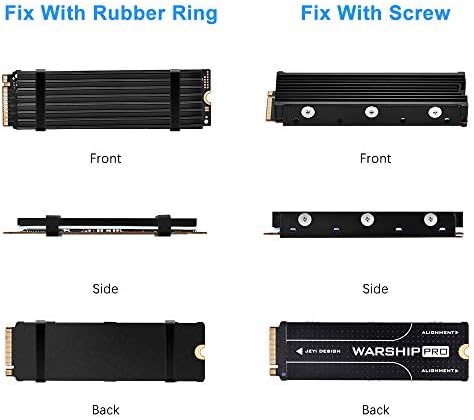 ELUTENG M.2 SSD NVME Heatsink 2 Pack Fits for PS5 Computer PC Aluminum Cooler Double-Sided M2 2280 SSD Heatsink M2 NGFF NVME Heatsink with 4 Thermal Silicone Pad for M.2 PCIE NVME SSD or M.2 SATA SSD