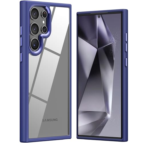 saputu for Samsung Galaxy S24 Ultra Case(2024),[Military-Grade Drop Protection] Shockproof Soft Bumper & Clear Back Case for Galaxy S24 Ultra Phone Case 6.8" (Blue)