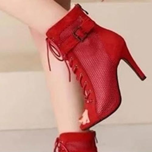 Sandalias de malla transpirable tipo stiletto para mujer con tacón de gatito moderno 2