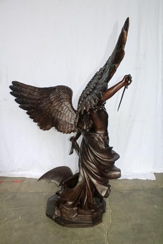 Estatua grande de bronce Arcángel Miguel miniatura 6