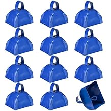 Metal Cowbells - 12 Pack, 3 Inch Blue Cow Bells for Sporting Events, Cheering, Spirit, Loud Cow Bell Ideal Hand Percussion Cowbells Noise Makers for Sporting Events, Football Games, and Celebrations
