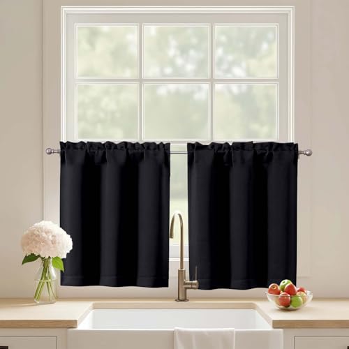 Ebesto Black Cafe Curtains 24