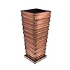 H Potter Tall Outdoor Indoor Antique Copper Planter Decorative Patio Deck Entryway Hallway Flower Large with Tray