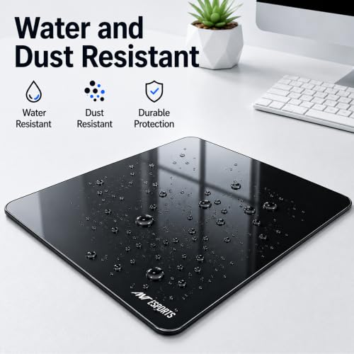 Image of Ant Esports Glass Mouse Pad 400 x 450 x 4.6mm, Premium Tempered Glass Gaming Mousepad, Ultra-Smooth Surface, Precision Tracking, Anti-Skid Base, Optical & Laser Mouse Compatible, Black