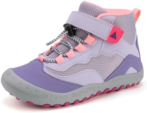 Mishansha Kinder Wanderschuhe rutschfest Trekkingschuhe Gr.24-28 | Jungen Mädchen ,Leichte,Atmungsaktiv,übergangsschuhe,Kinderschuhe,Outdoorschuhe Klettverschluss