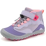Mishansha Niñas Zapatos de Senderismo Antideslizante Trekking Botas Niña Transpirables Cómodos Montaña Zpatillas Lila 28 EU