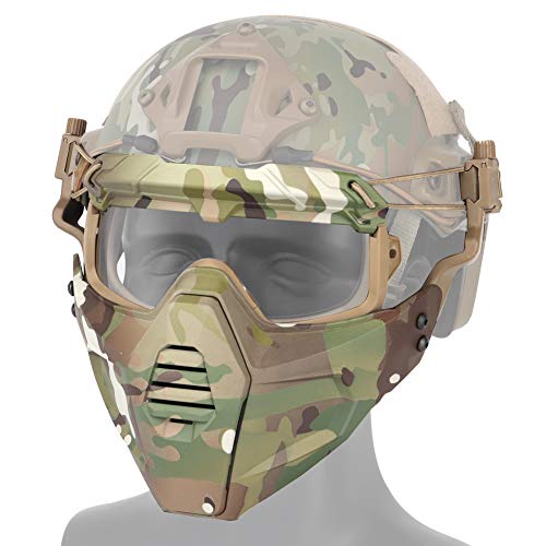 SBNYTBLW Airsoft Paintball Half Face Protection Goggles Set Hunting Glasses for Fast Helmet Accessories/Cp