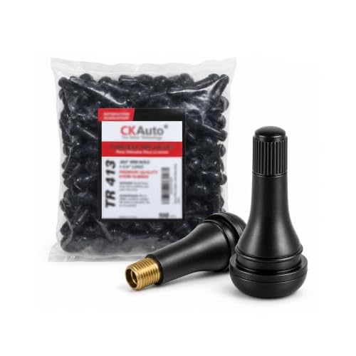 CKAuto TR413 Tubeless Rubber Snap-in Tire Valve Stems,100 Pcs/Bag | EPDM Rubber,…