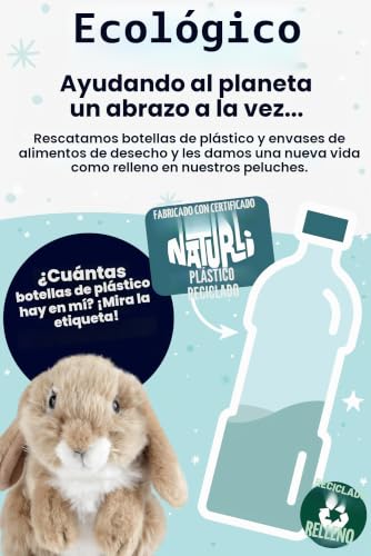 Miniatura 6 de Living Nature Conejo De Orejas Caídas Marrón Sentado, Juguete De Conejito De Peluche Suave Y Realista, Peluche Ecológico Naturli, 18 Cm