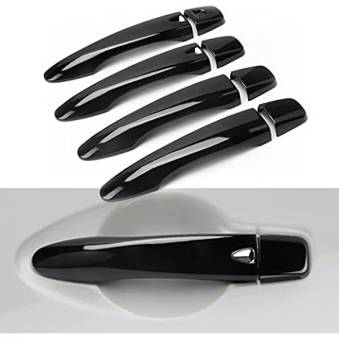 DLOVEG Car Door Handle Cover Compatible for 2015-2022 2023 2024 Nissan Murano Accessories for 2016-2022 2023 Maxima Black Door Handle Ptetector with 2 Smart Key Holes Cover