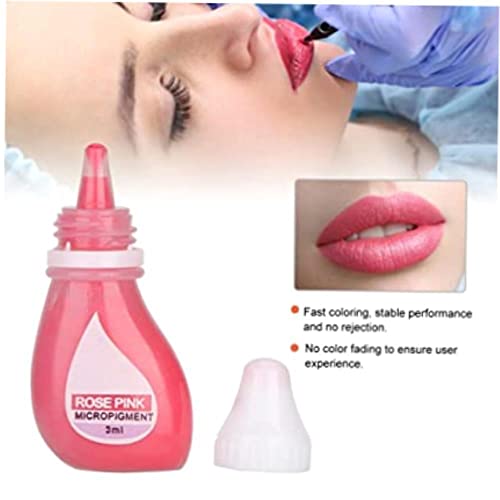 Professional Permanent Makeup Pigment Kit - Non-Toxic And Waterproof Cosmetic Tattoo Ink For Microblading Long-Lasting Lip Color And Semi-Permanent Eyebrow And Eyeliner Ink - 3Ml(Pink Rose) #TOP5