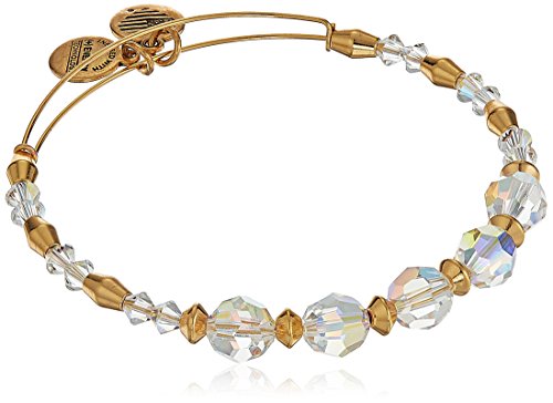 Alex and Ani Swarovski Crystal Beaded, Frost Bangle Bracelet- Shiny Gold