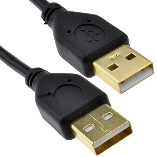 Image of kenable USB 2.0 A Male to A Male Cable High Speed Data Transfer Gold Plated 24AWG Shielded Black 1m
