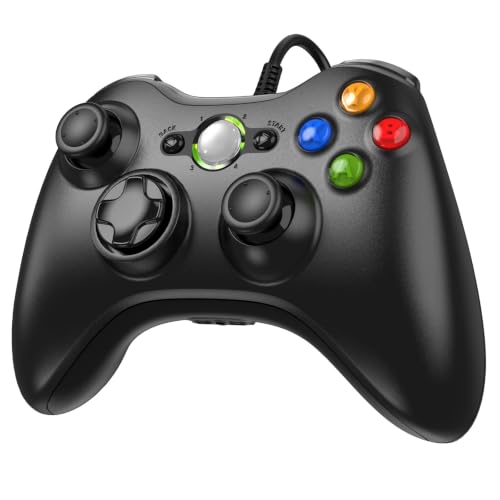 Etpark X-Box 360 Controller Wired, Gamepad Controller with Wired USB for Microsoft X-Box 360 &amp; Slim Console and PC Windows XP/7/8/10, with Upgraded Joystick, Black