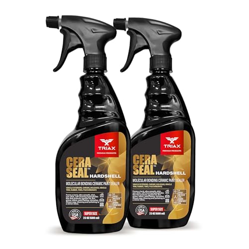 Image of TRIAX Nano Ceramic Paint Sealer & Protector - Hardshell Cera Seal Nano and Protector - Deep Reflective Shine - 100% Hydrophobic - UV Shield - Scratch Resistant (Pack of 2-23 Ounce)