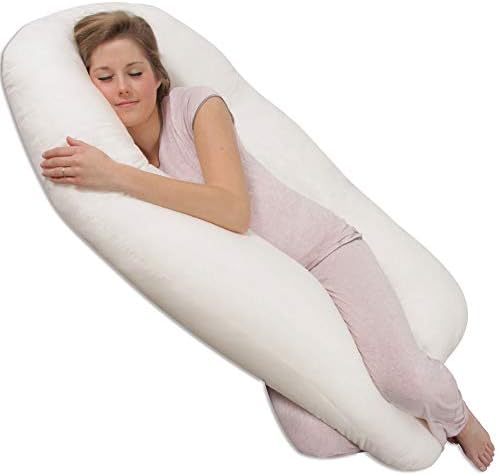 LeachcoBack 'N Belly® Original Contoured Pregnancy/Maternity Body Pillow with a Sham-Style Removable Cover, Ivory