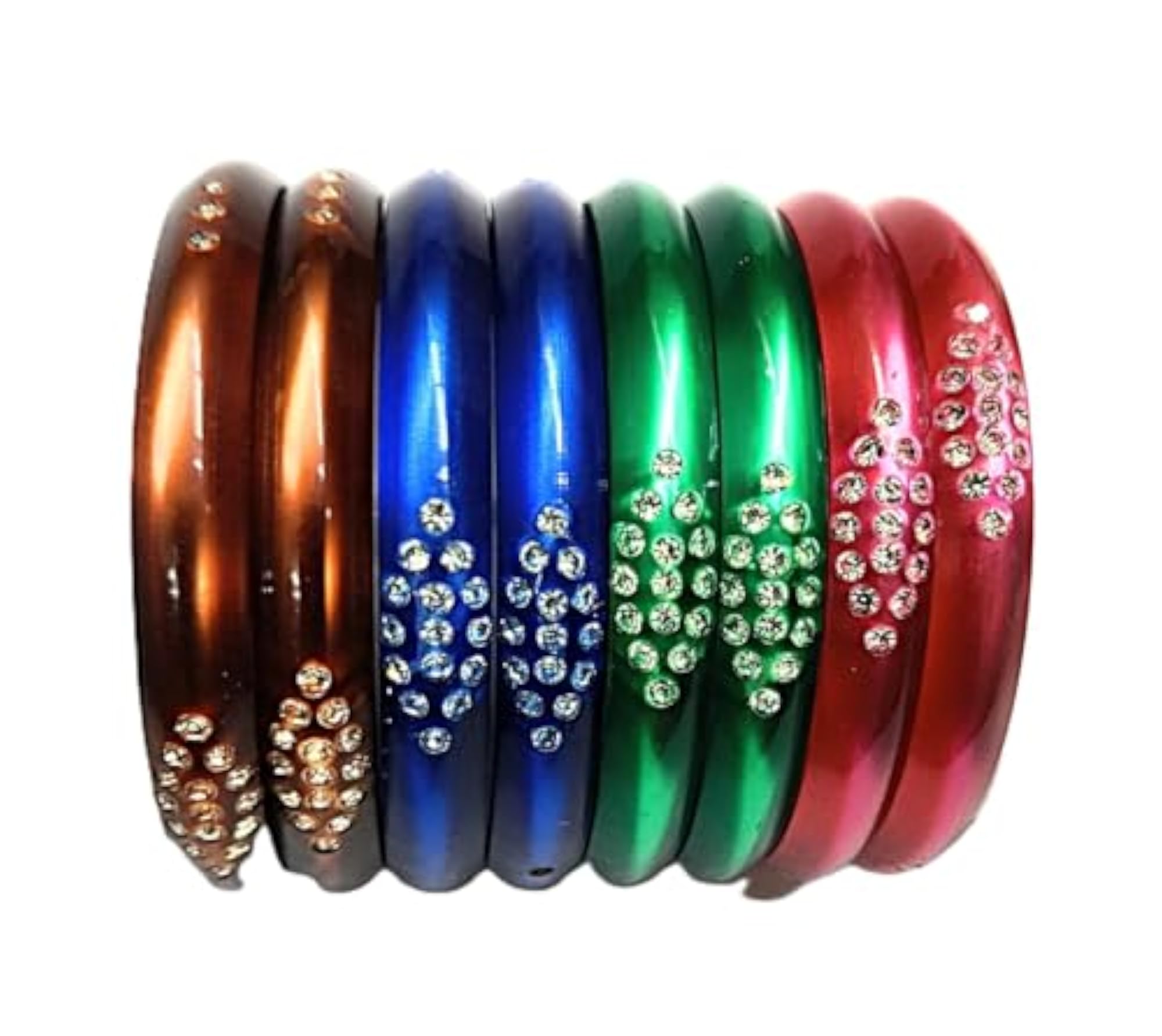 Stone Studded Smooth Shiny Kada Bangles for Girls