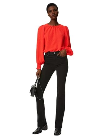 Marks & Spencer Women Textured Crew Neck Blouse