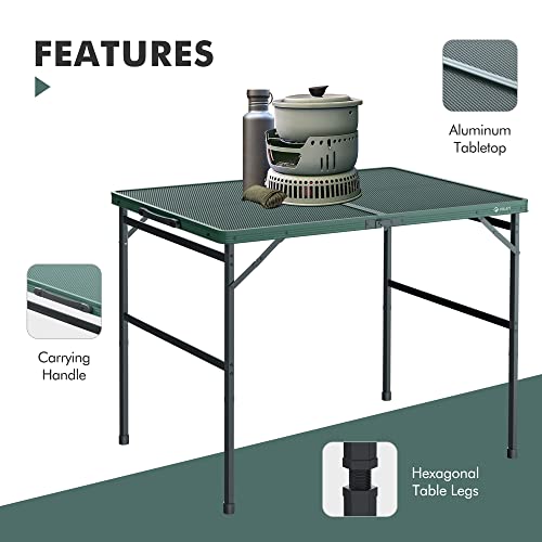 Villey Grill Table, 3Ft Folding Camping Table With Aluminum Adjustable Legs, Portable Lightweight Camp Table For Beach Picnics And Outdoor Cooking #TOP4