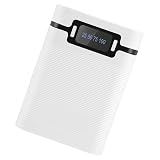 CIMAXIC Tragbares Powerbank Gehäuse für 4 Steckplätzen Dualen USB Anschlüssen und Leichtem Abs Material Outdoor Aktivitäten und Reisen