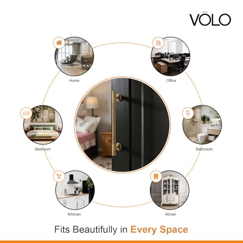 Image of VOLO Main Door Pull Push Handle for Main Entry | Interior Exterior Use | Modern Home Office Door Hardware Pull Handle | (Antique Brass, 8 Inch (200MM), Pack of 1 Piece (K-59))